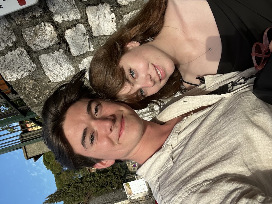 Elizabeth and Nicholas taking a selfie in Nice, France.
